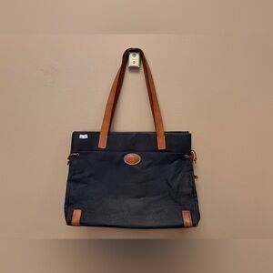 Dooney & Bourke Black and Tan Laptop Tote